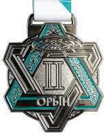 26-6903 МЕДАЛЬ ТУРАН 65х70х3 мм с лентой (26-6903b күміс/серебро)